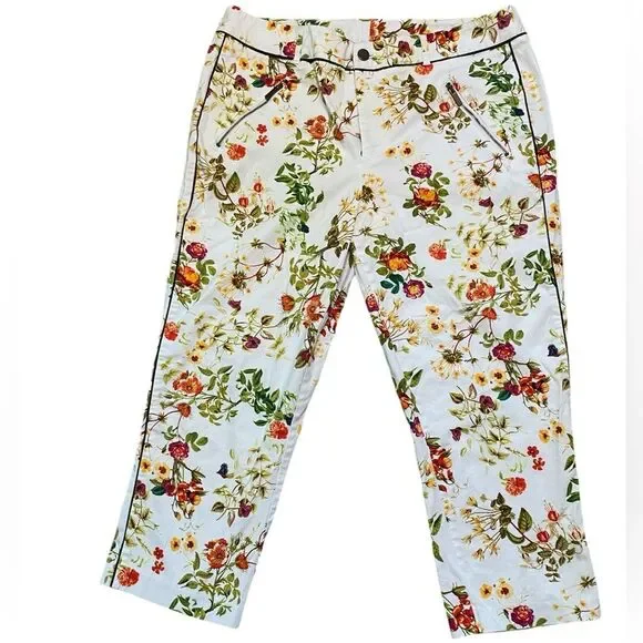 Disney Alice Through The Looking Glass Designer Collection Floral Cropped Pants - Picture 4 of 13